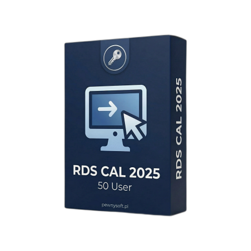 Microsoft Windows Server 2025 RDS CAL – pudełko produktu, licencja cyfrowa ESD, 50 użytkowników