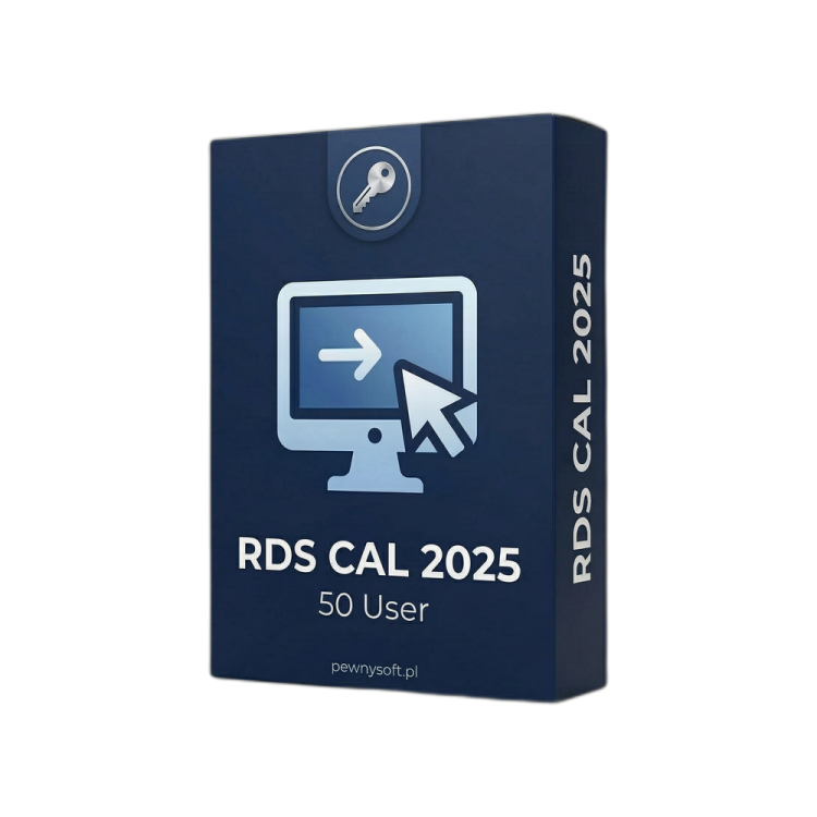 Microsoft Windows Server 2025 RDS CAL – pudełko produktu, licencja cyfrowa ESD, 50 użytkowników