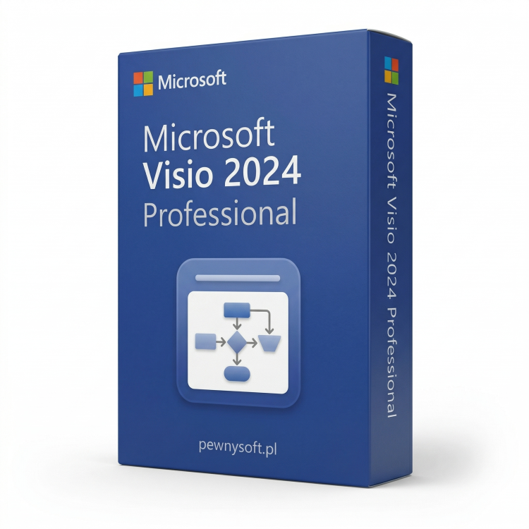 Microsoft Visio 2024 Professional – pudełko produktu, licencja cyfrowa ESD na 1 komputer PC